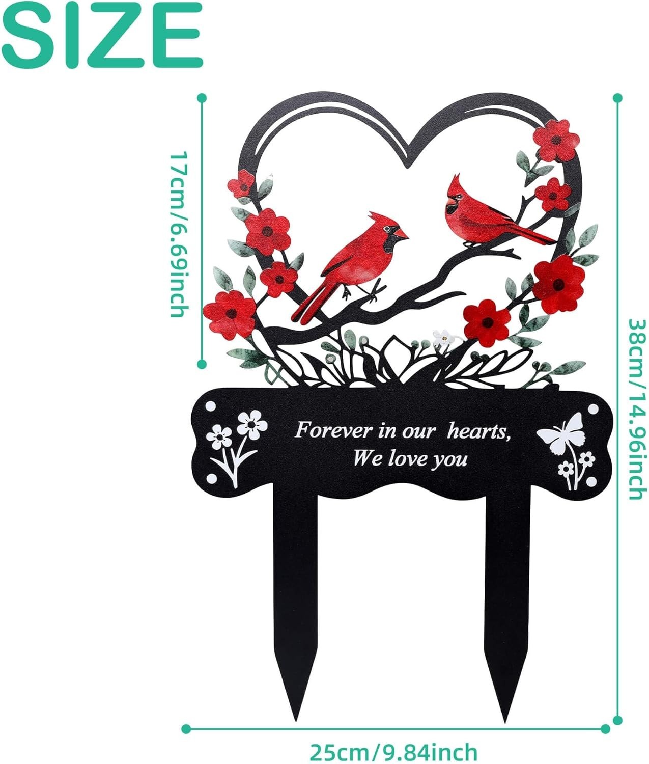 Cemetery Decorations for Grave Memorial Plaque Stake Grave Marker 15.8×9.84IN