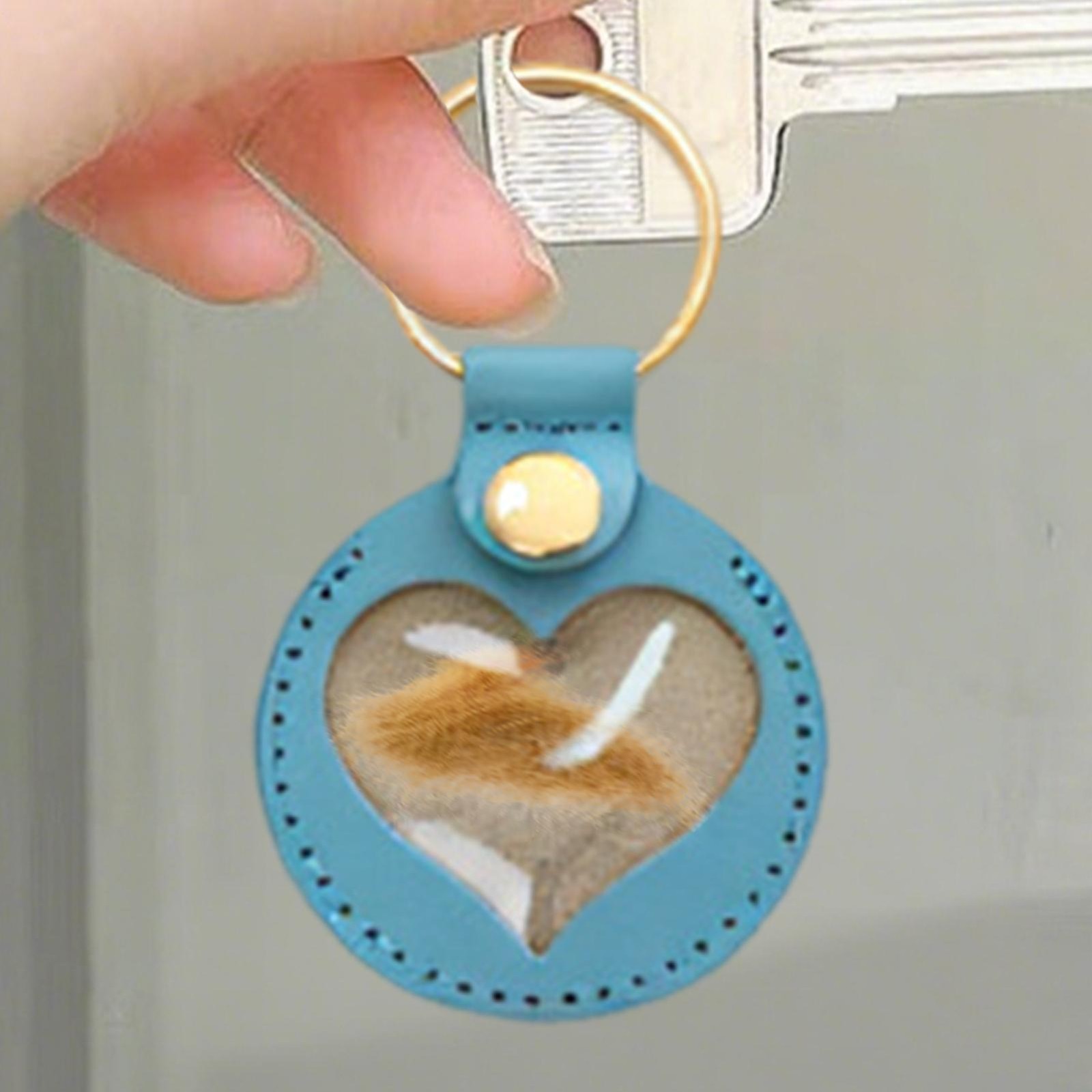 Keyring Pet Hair Storage Bag Cat Dog Hair Keepsake Pendant For Keychain
