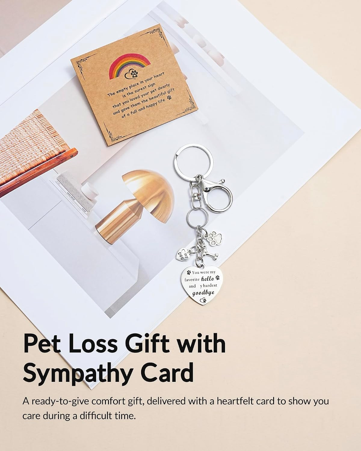 Pet Memorial Gifts for Loss of Dog, Rainbow Loss Sympathy Gift Bridge Keychain f