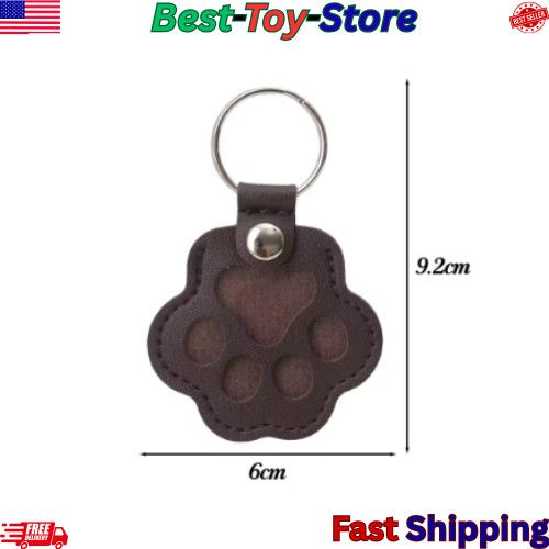 5PCs Pet hair keychain, Leather Paw Keychain with Hair Storage for Dog & Cat