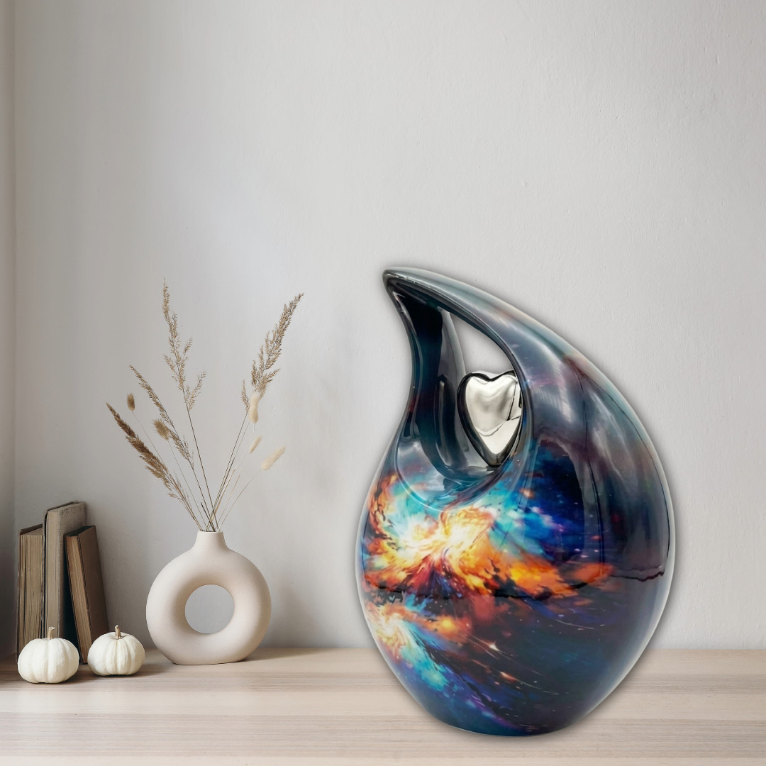 10” Teardrop Cremation Memorial Urn for Human Ashes Large Adult Funeral Earns..