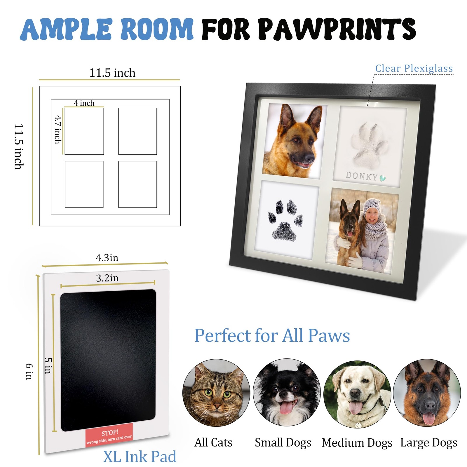 Paw Print Kit for Dog Cat, XL Clean Touch Ink Pad & Soft Clay – Pet Keepsake