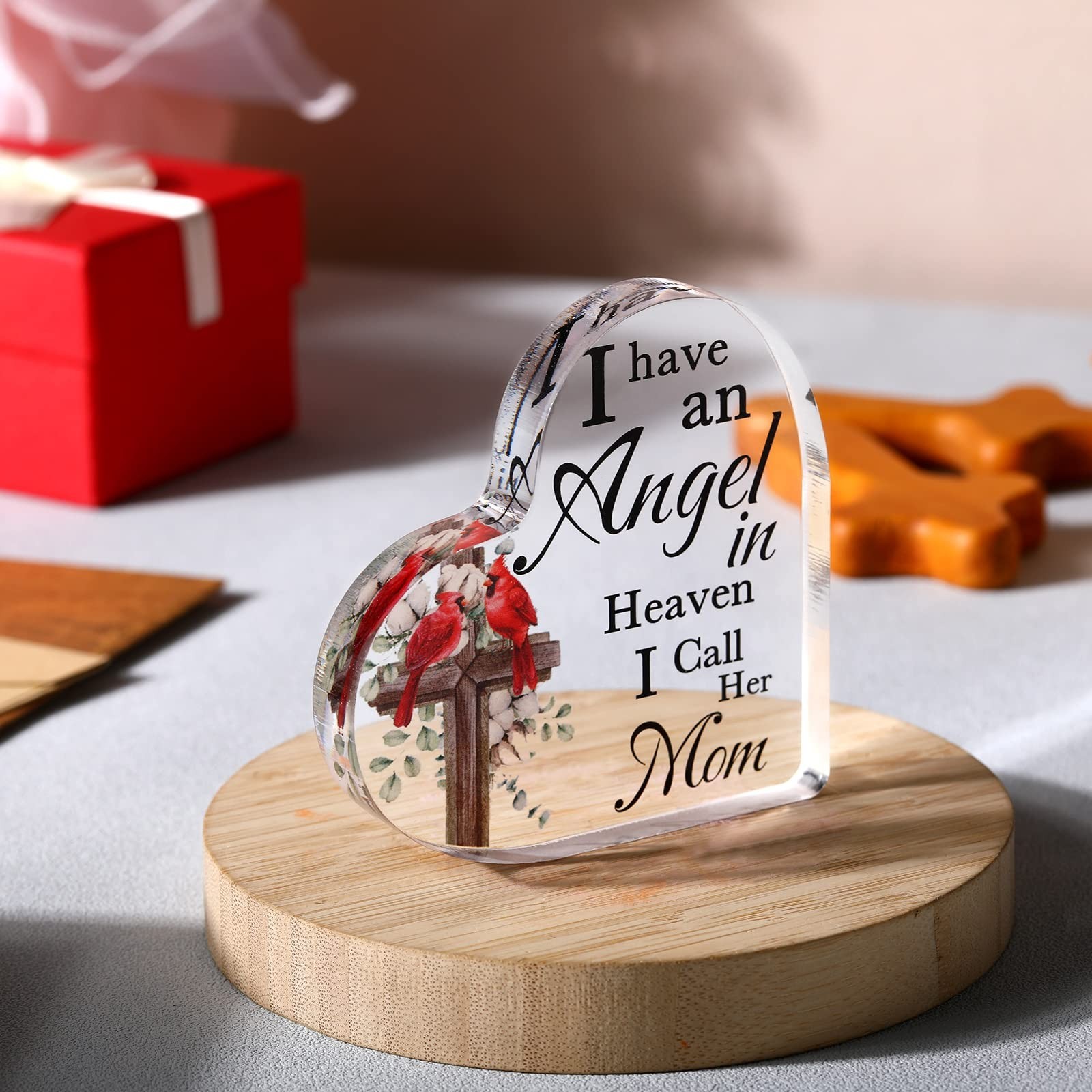 Karenhi 4 Inch Cardinal Memorial Gift for Loss of Mom, Sympathy Remembrance D…