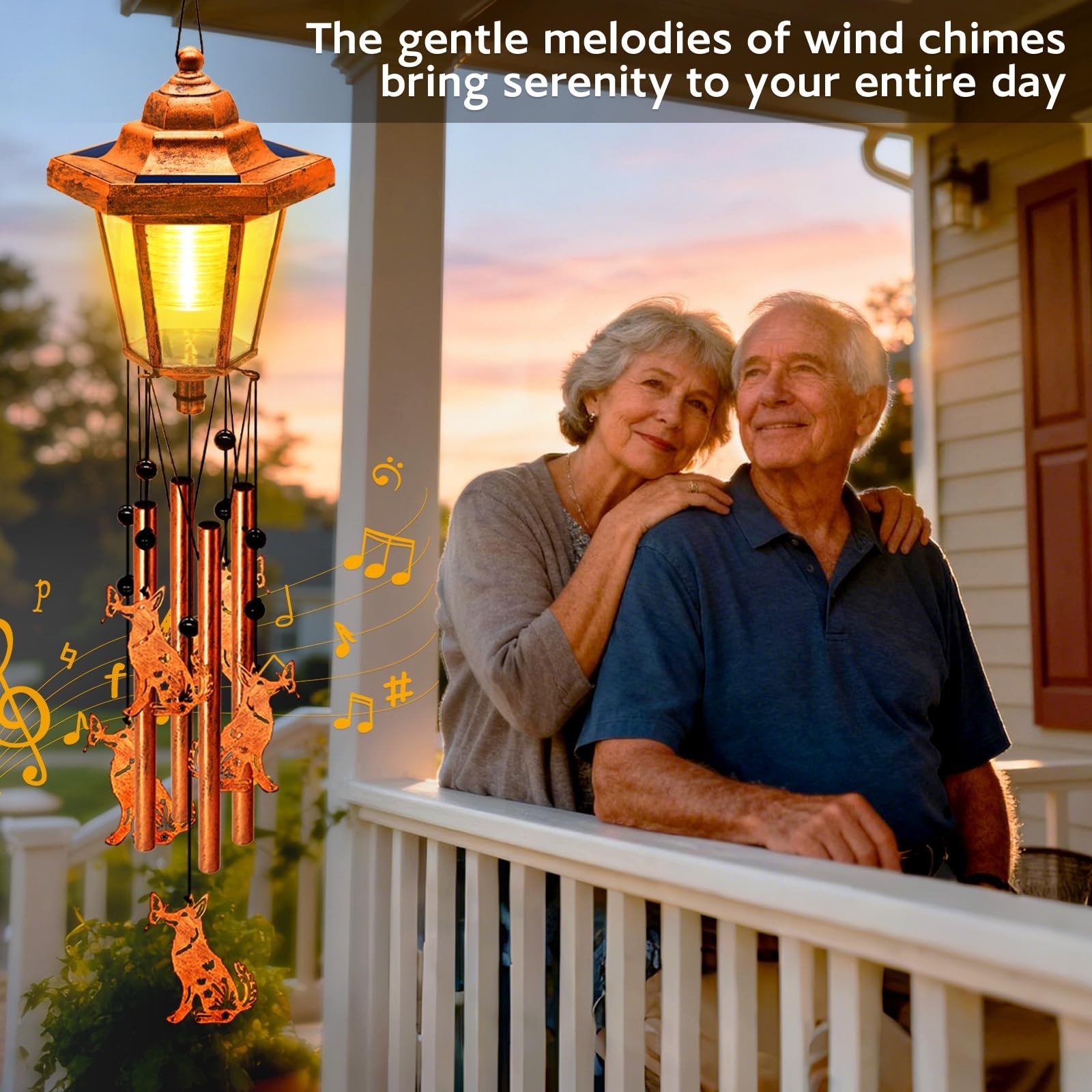 Large Solar Dog Wind Chimes, Gifts for Women Mom Grandma Wife Sister Daughter…