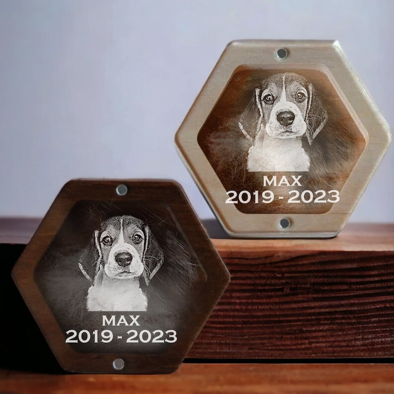 Custom Pet Fur Memorial Box, Personalized Dog Portrait Gift, Loss of Pet Gifts