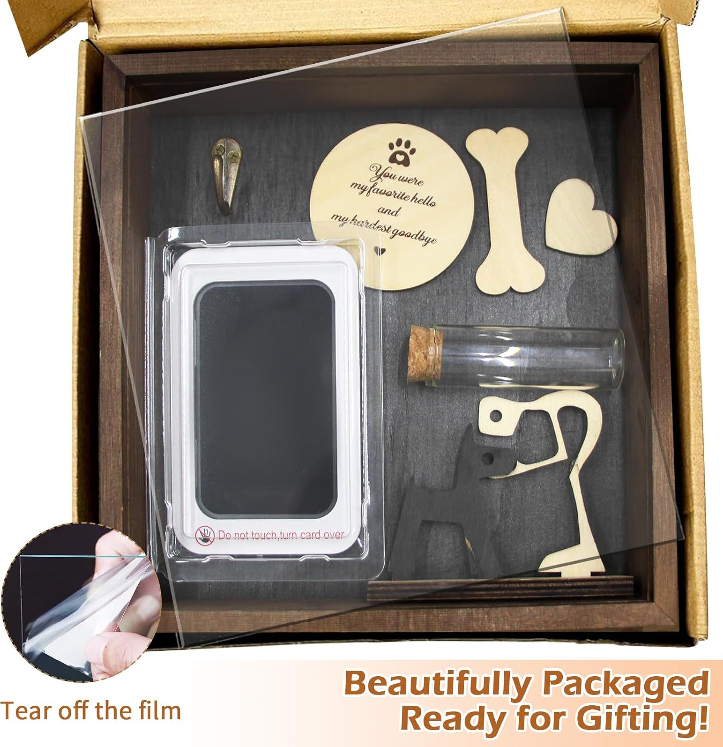Pet Memorial Shadow Box – 8.6×8.6″ Keepsake Frame for Dog or Cat Mementos
