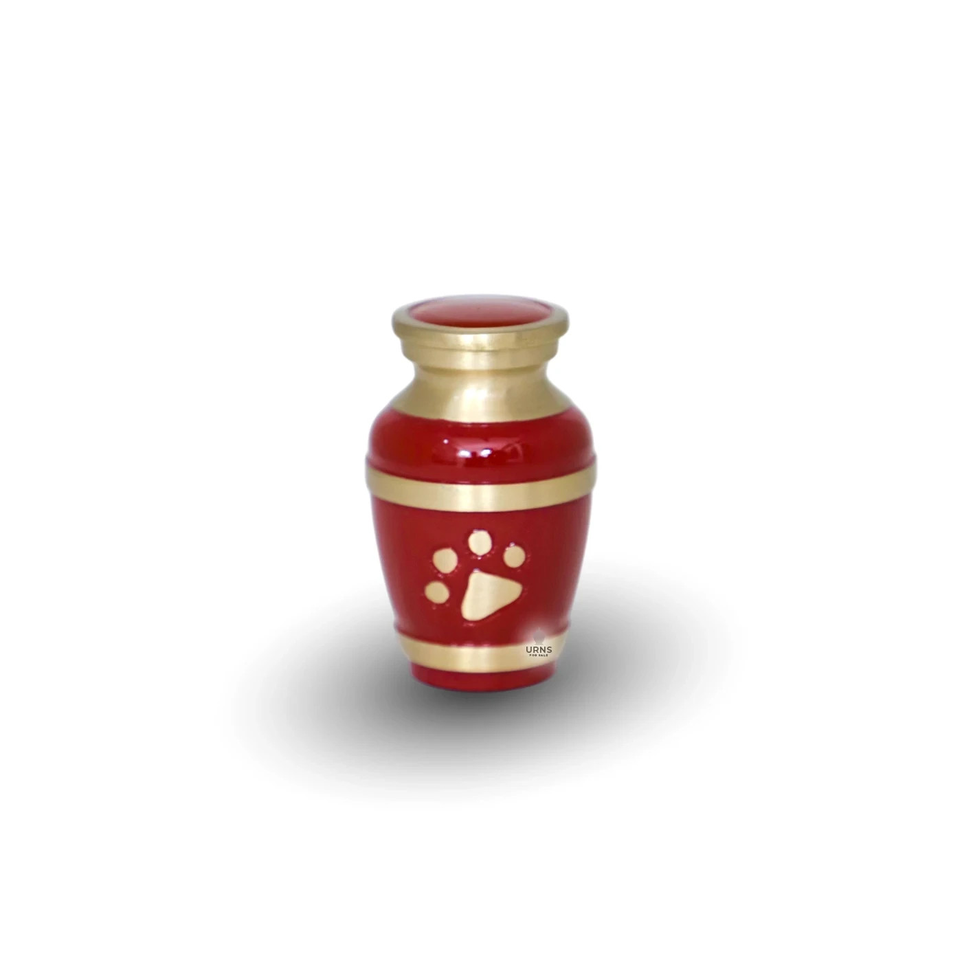 Soft Mauve Paw Print Pet Keepsake Urn – Brass Memorial Urn for Pet Ashes