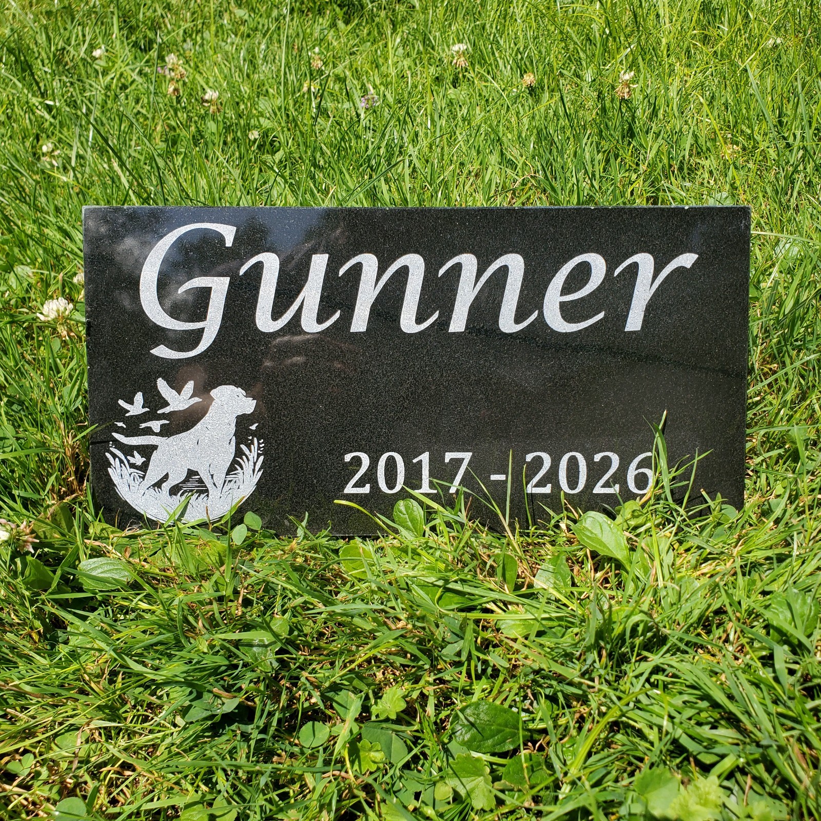Hunting Dog Grave Marker Headstone Garden Pet Loss Memorial Burial Stone t25