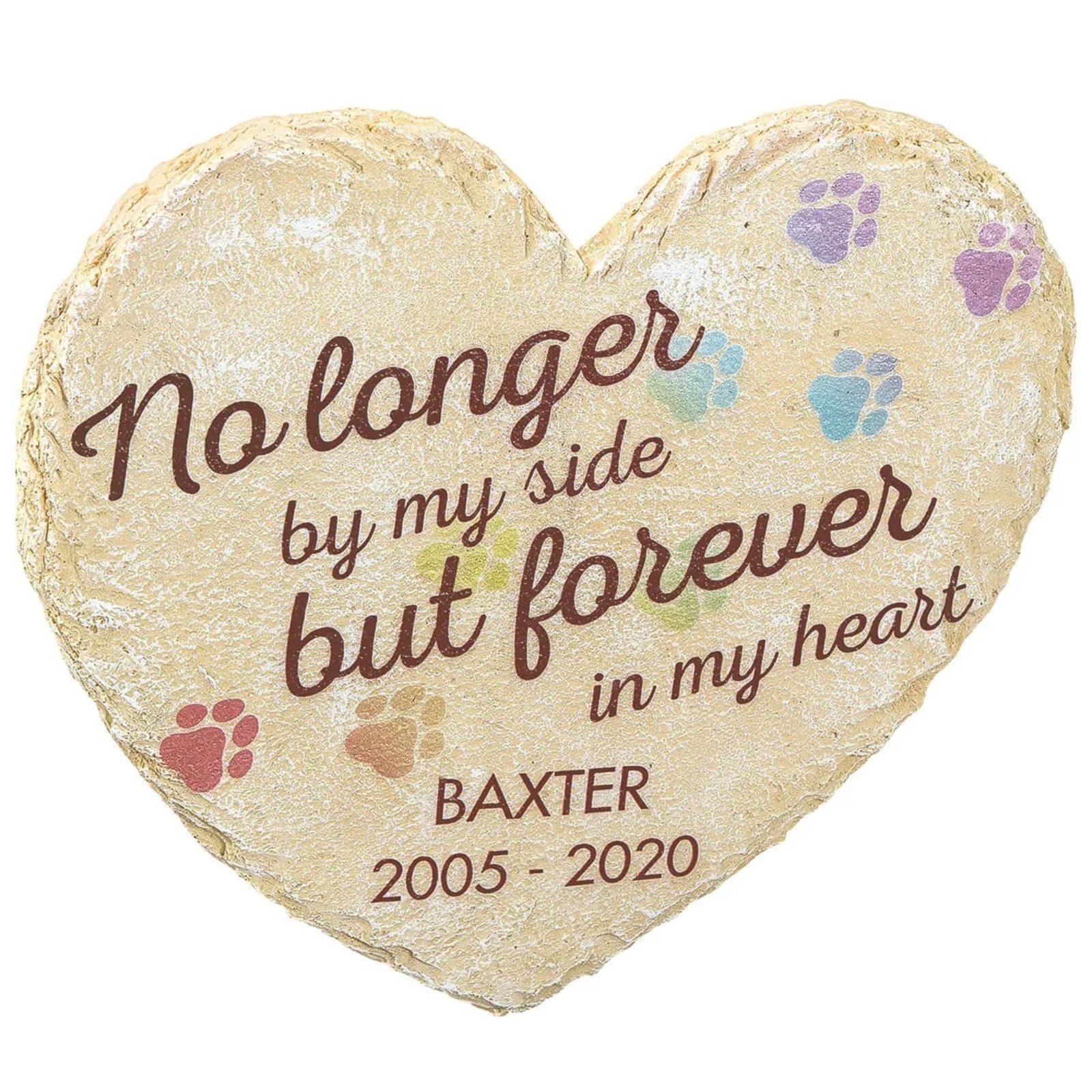Personalized FOREVER IN MY HEART Pet Memorial Grave Marker Garden Stepping Stone
