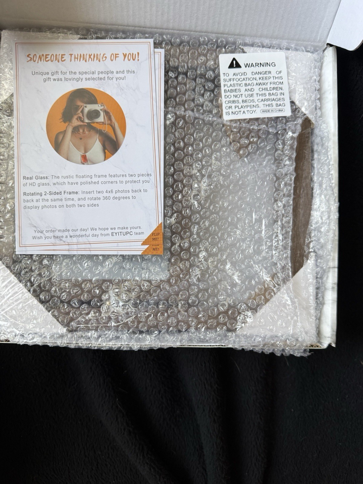 Memorial Floating Frame Mom 4×6 Double Sided Glass Sympathy Gift New