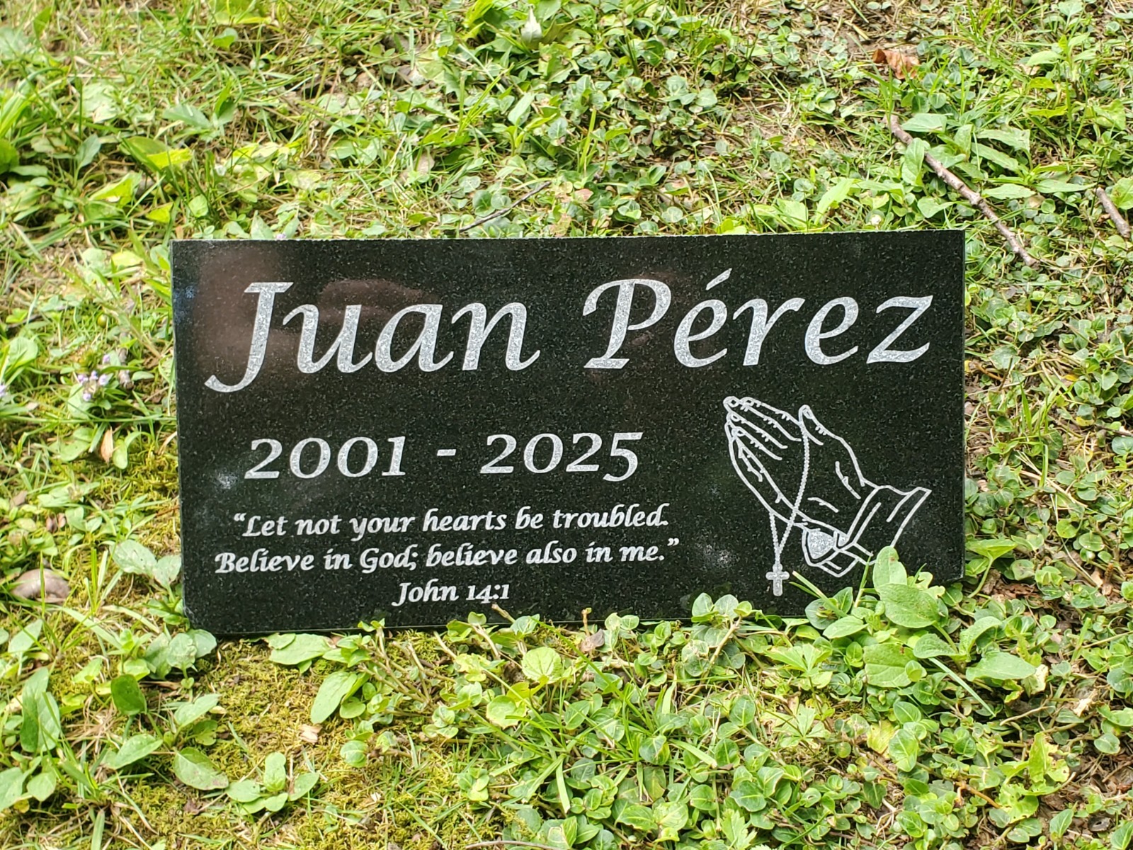 Loved One Memorial Grave Marker Headstone Garden Granite Stone Burial Plaque t10