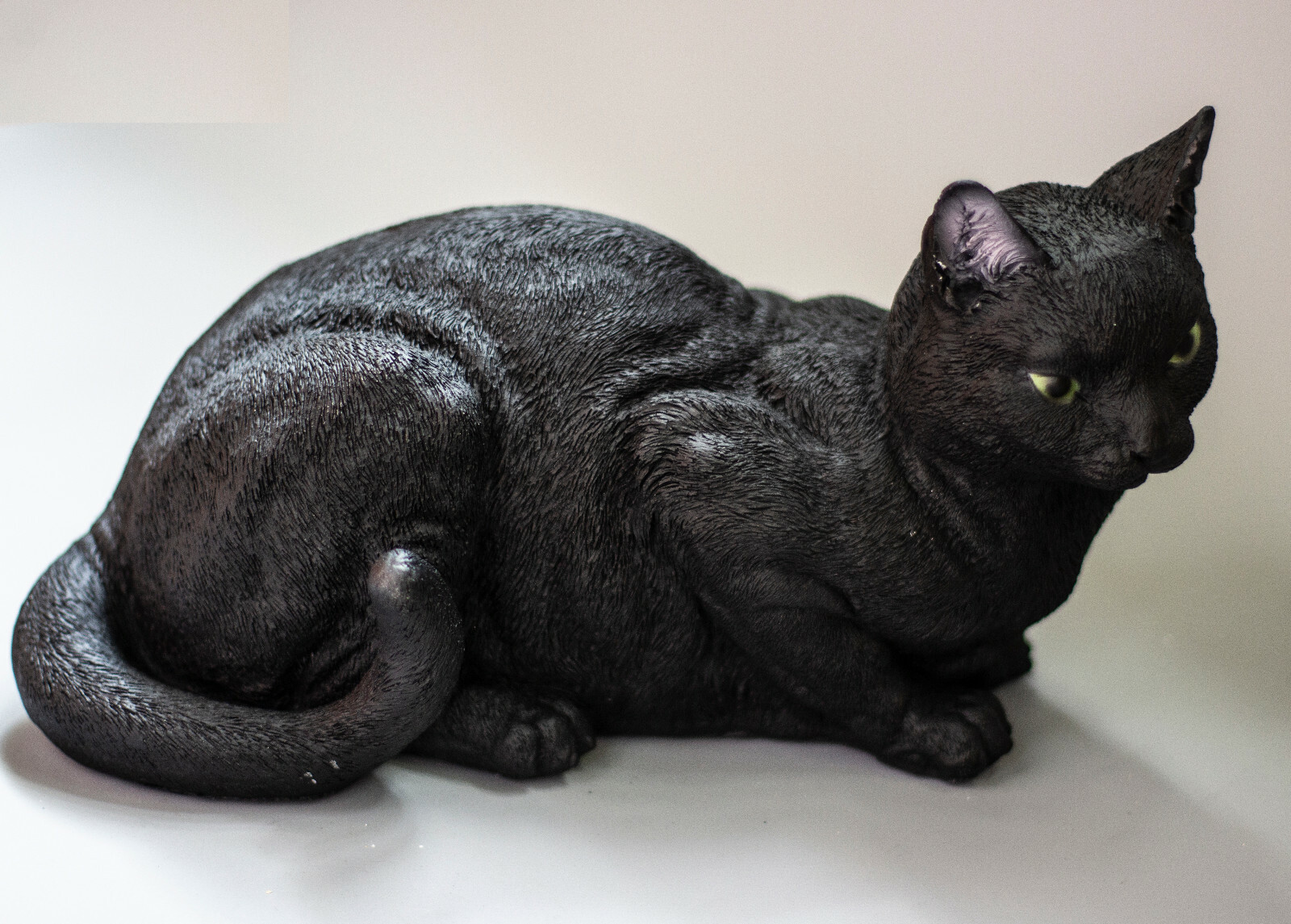 Black Cat Urn Pet Ashes Memorial Cremation Statue Grave Decor Animal Loss Figure