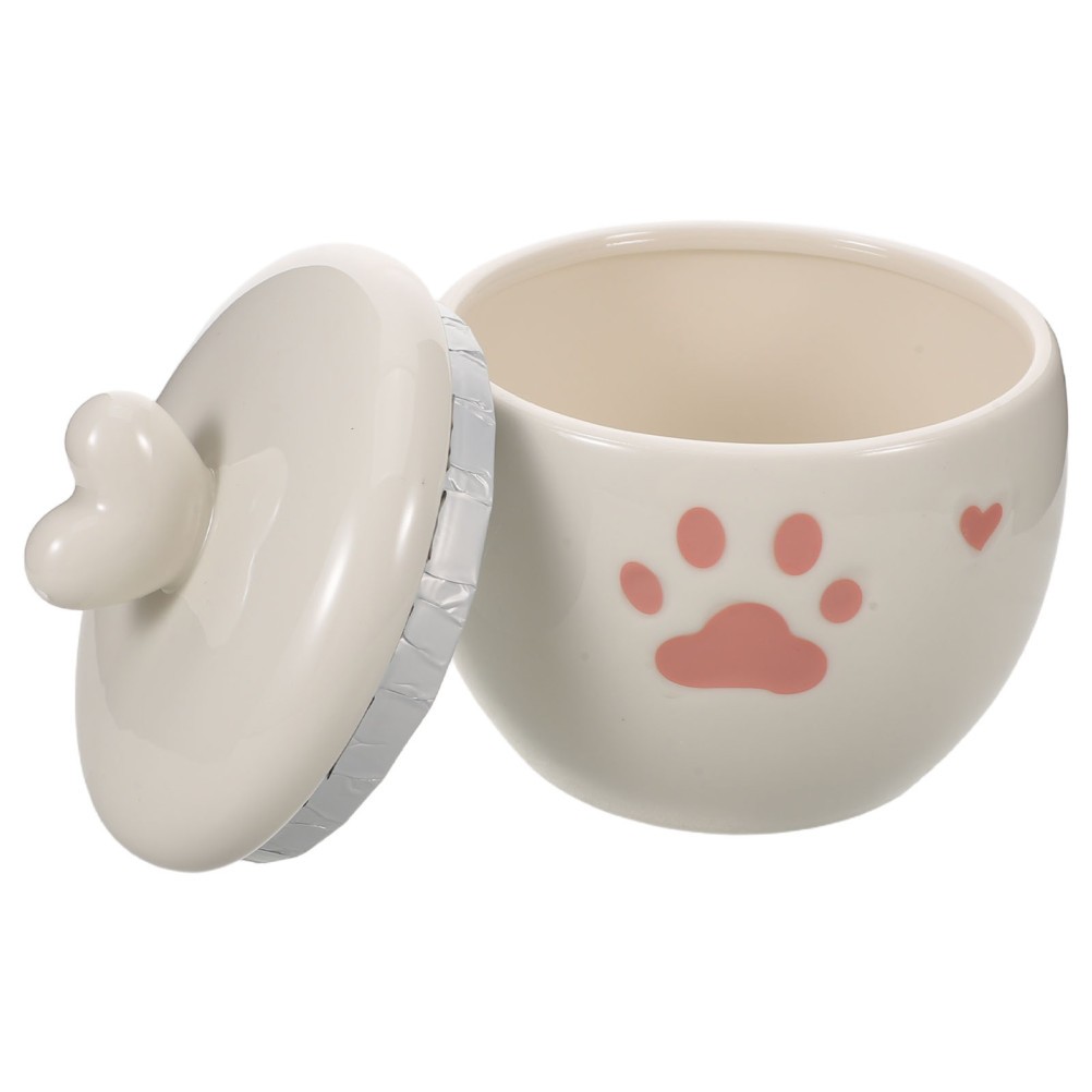 Cat Urns for Ashes – 600ML/20oz Ceramic Urn for Cats and Dogs with Pink Heart &