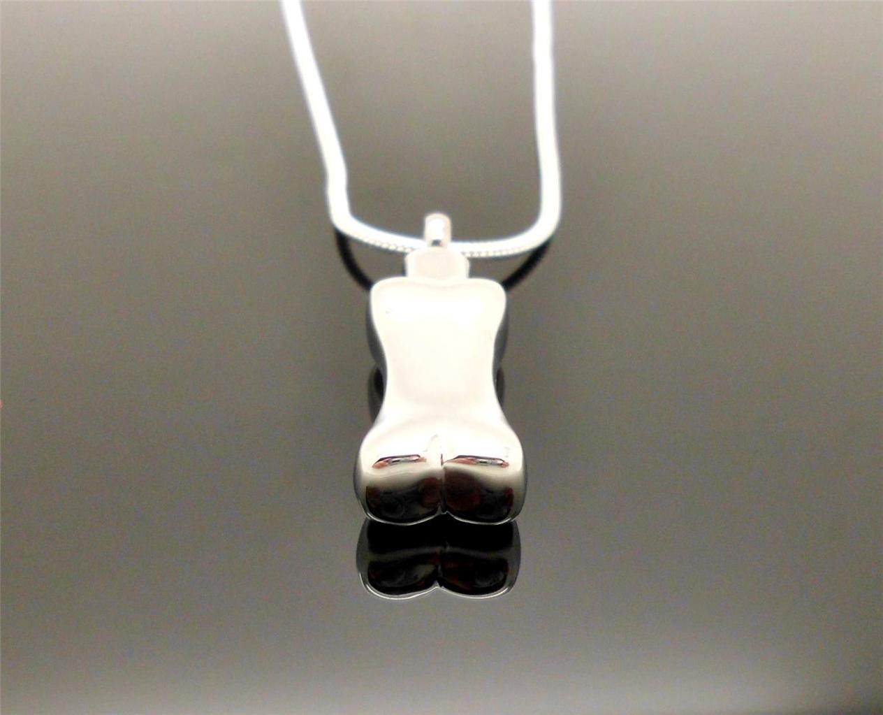 316L Silver Pet Dog Bone Design Memorial Keepsake Cremation Cinerary Urn Pendant