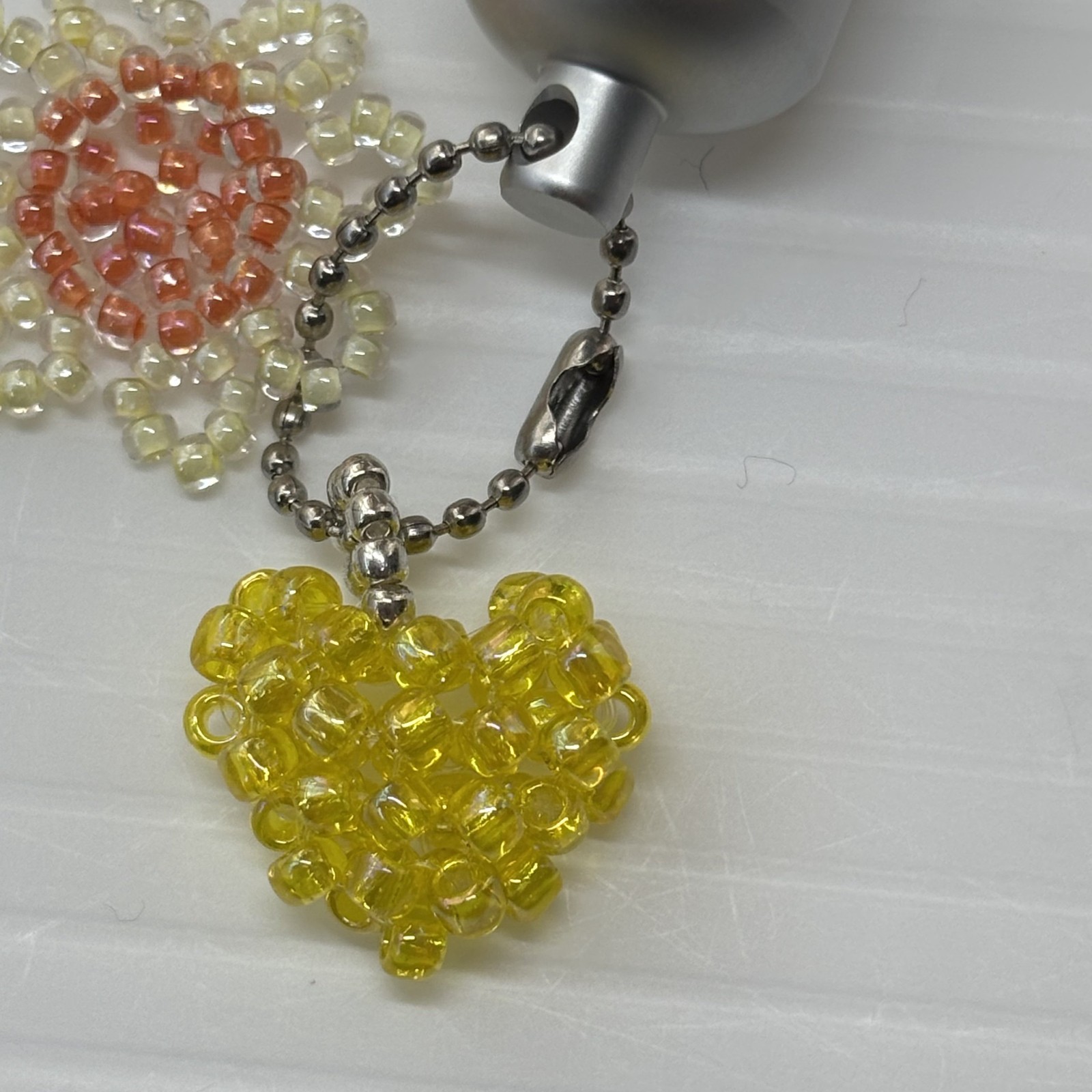 Cremation Ashes Keychain – Cremation Keepsake(Yellow flower and heart)