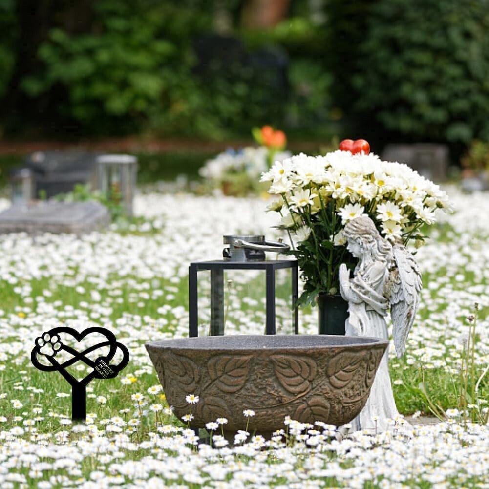 Pet Memorial Garden Stake Pet Loss Dog Puppy Cat Grave Marker w/ Inscription