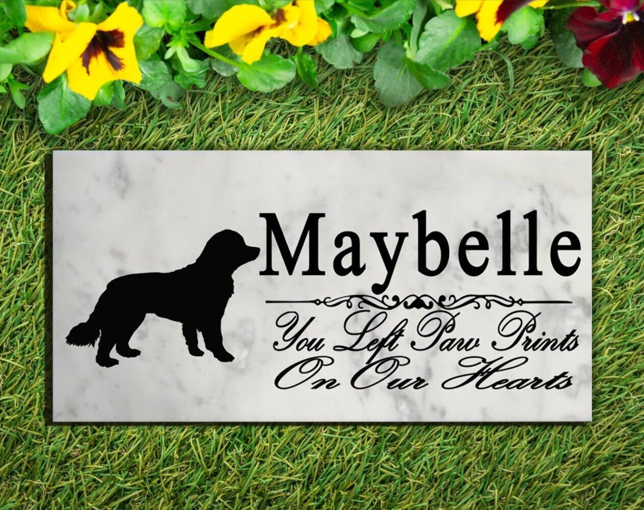 Newfoundland Memorial Stone Personalized Dog Garden Rock Grave Marker Outdoor or