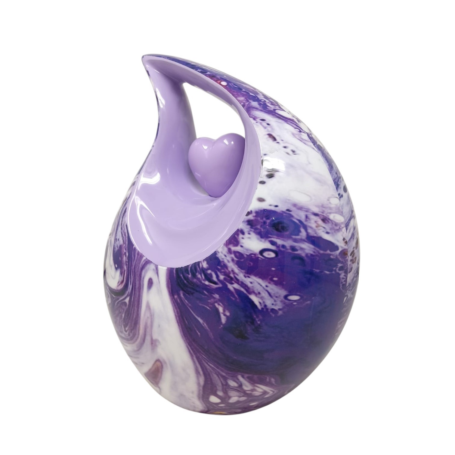 10” Purple Marble Teardrop Cremation Urn up to 200Lbs for Human Ashes Your Love