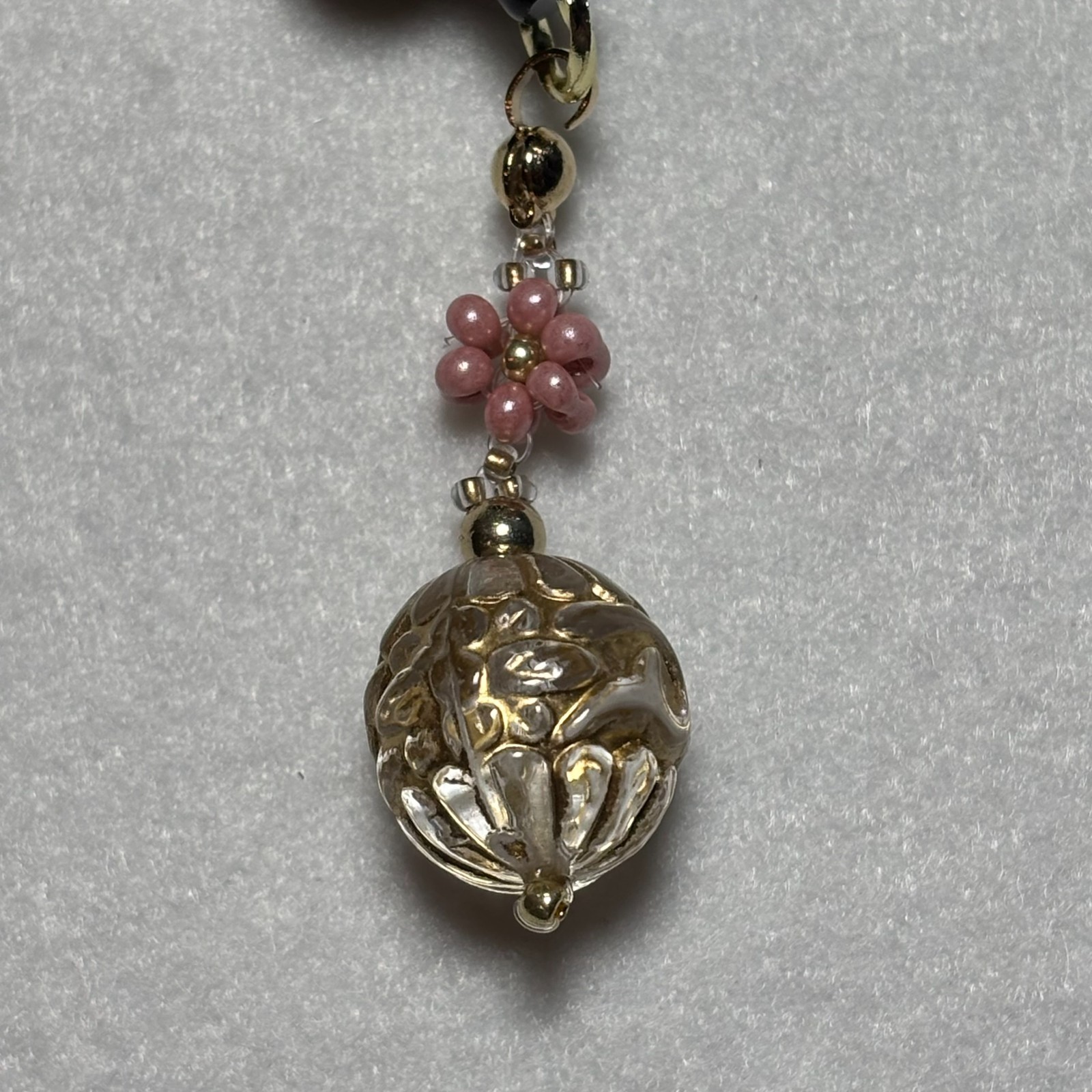 Cremation Ashes Keychain – Cremation Keepsake(gold orb)