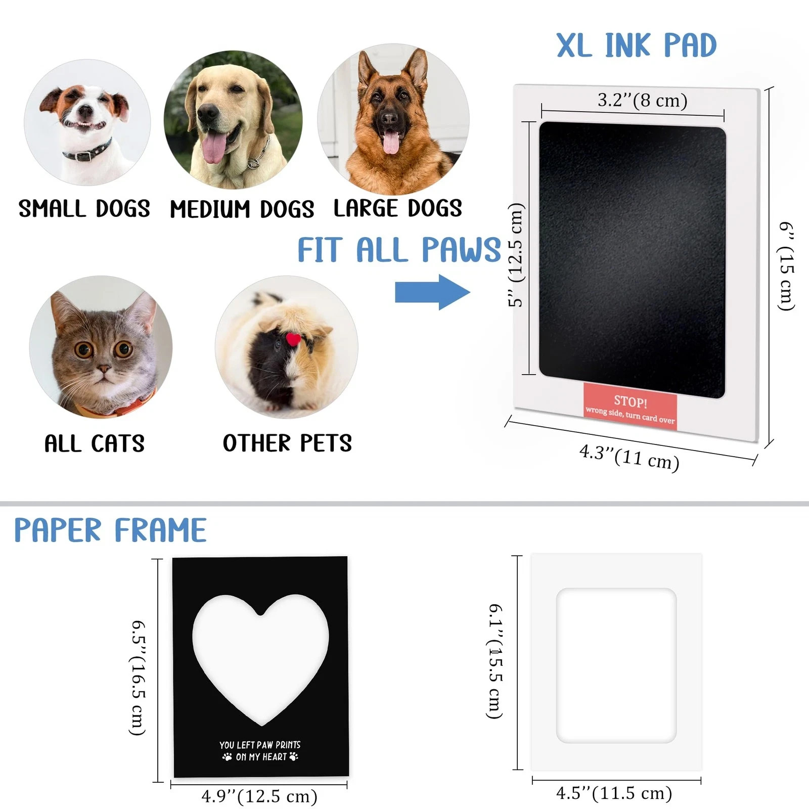 Paw Print Kit,Clean Touch/Inkless Ink Pad for Dog/Cat Pawprints,Paw Print Sta…