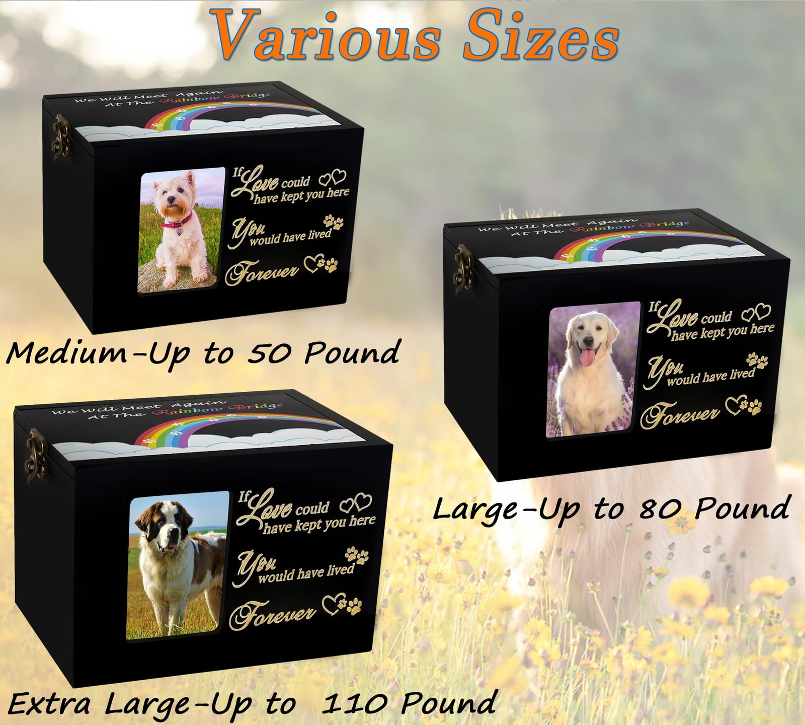 Pet Urns for Dogs or Cats Ashes,Medium Wooden Funeral Cremation Memorial Box …
