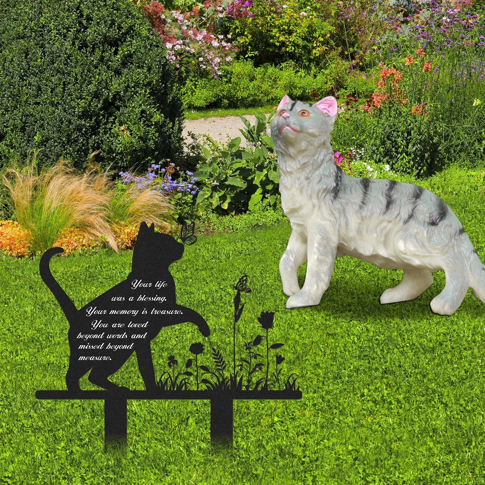 Memorial Pet Grave Markers, Metal Cat Garden Stake Plaque Cemetery Outdoors, …