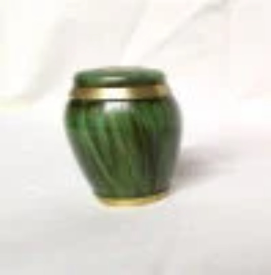 Handcrafted Beautiful PET URN Green Gun Paint 5x5x7.5 cm Modern ITC1032