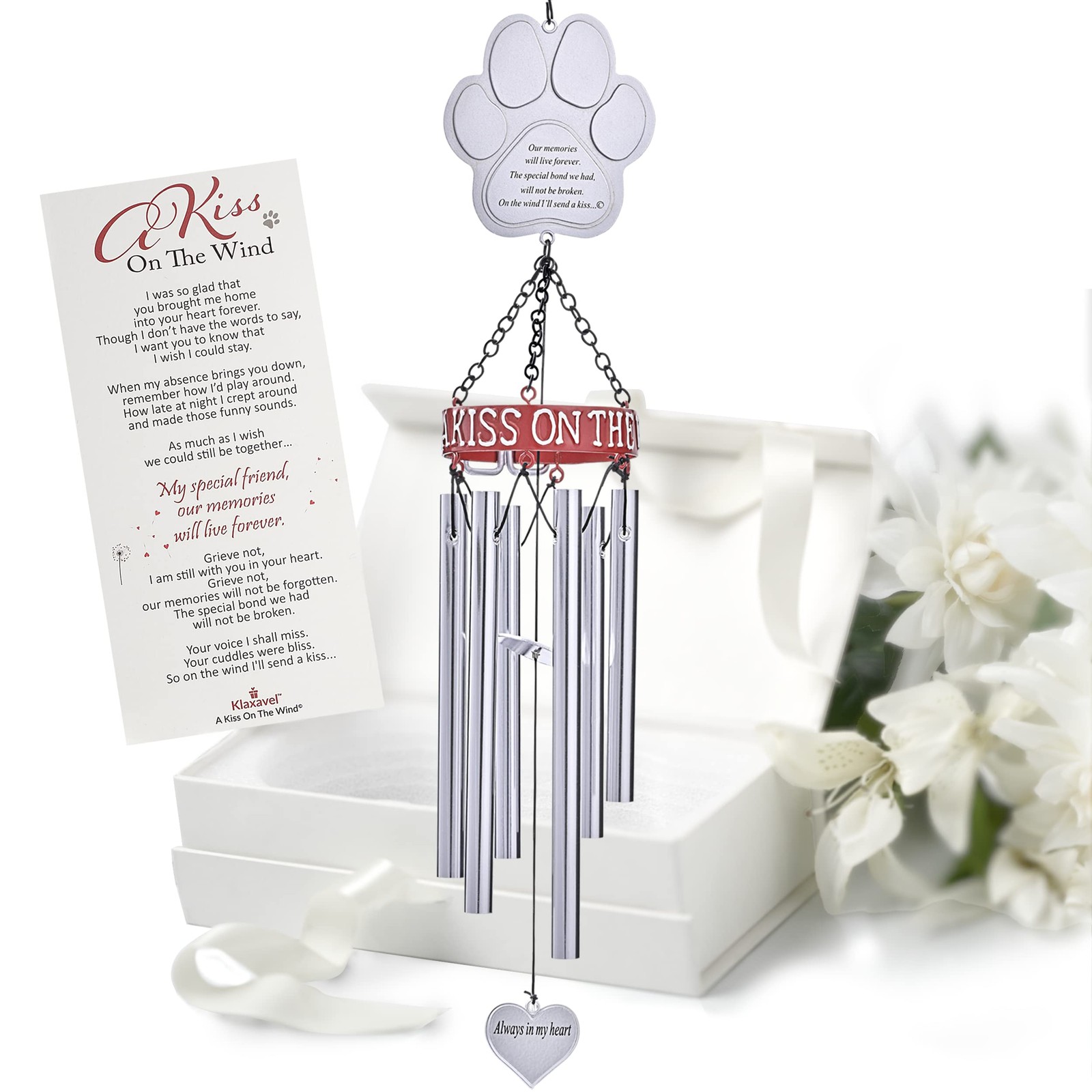 Pet Memorial Wind Chimes – 19″ Rainbow Bridge Pet Memorial Gifts, Thoughtful …