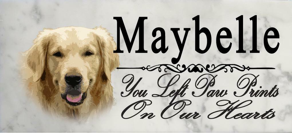 Customized Golden Retriever Memorial Stone Dog Grave Marker Pet Garden Plaque