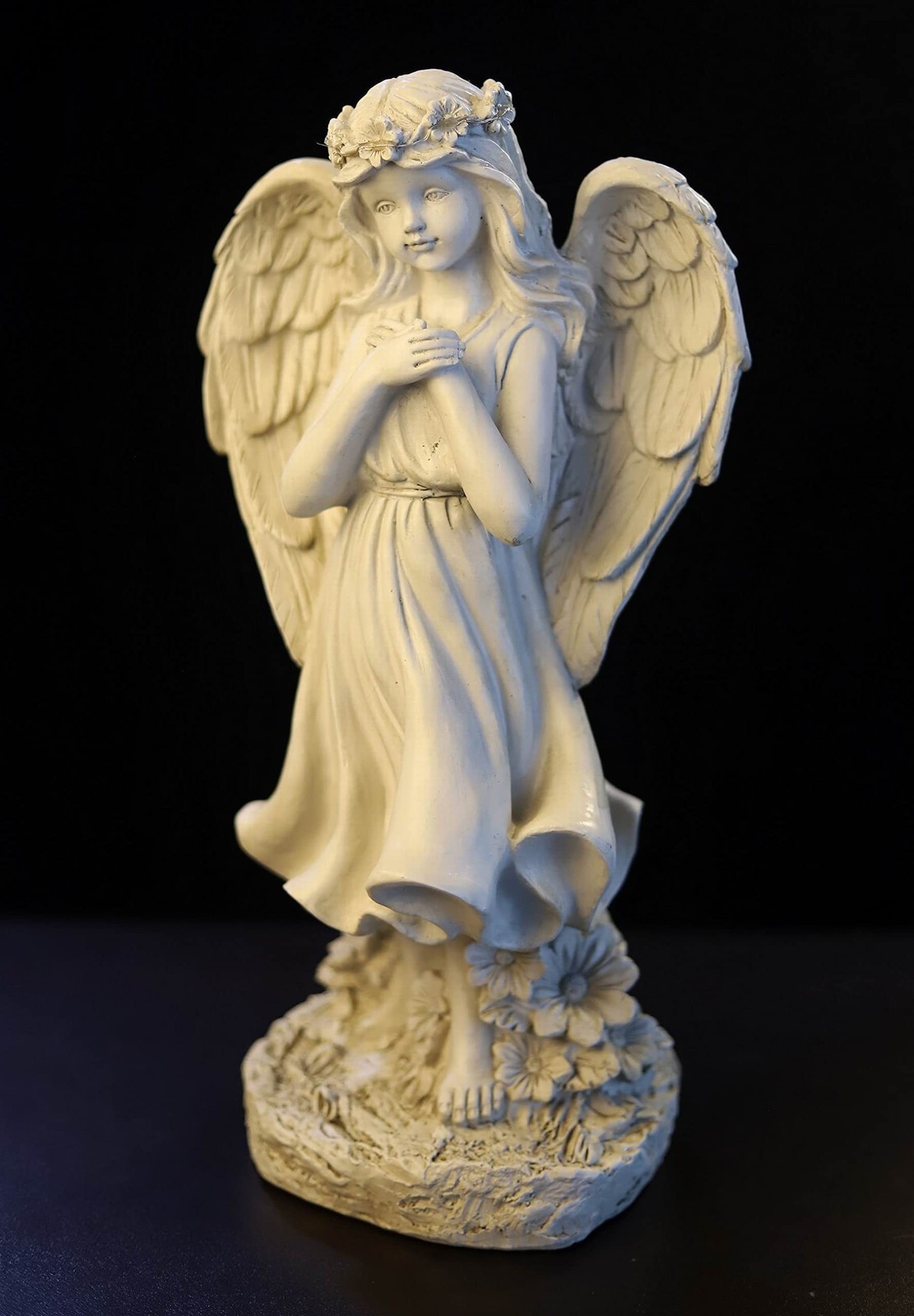 Garden Angel Figurines, Light Up Praying Angel Statues Outdoor Statue with So…