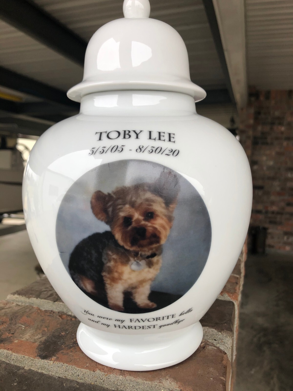8″ Photo Picture Pet Dog Cat Cremation Memorial Urn Personalized
