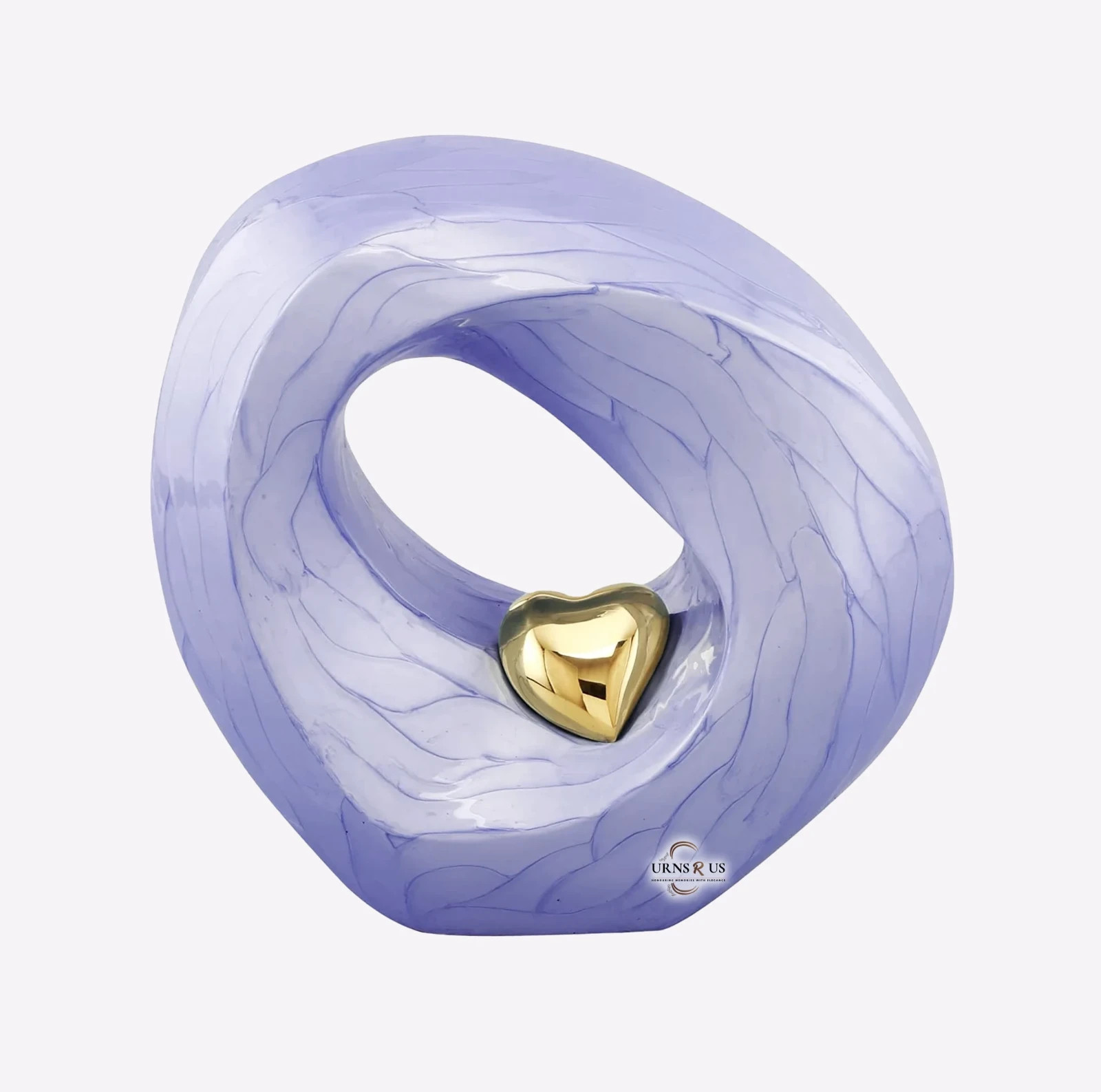 Endless Love Lavender Opal & Radiant Gold Heart Infinity Adult Urn for Ashes