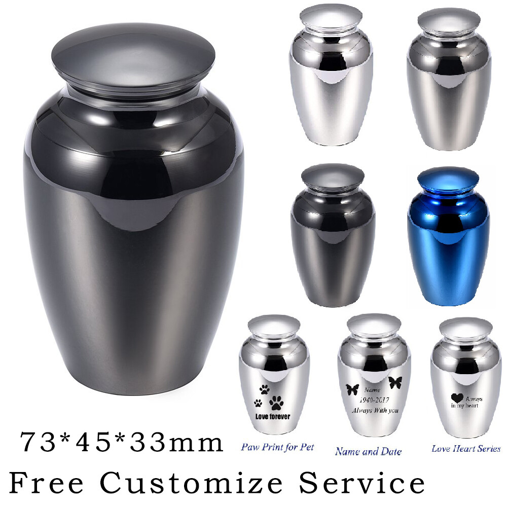 7*4cm Small Stainless Steel Cremation Urns for Pet Human Urns for Ashes Keepsake