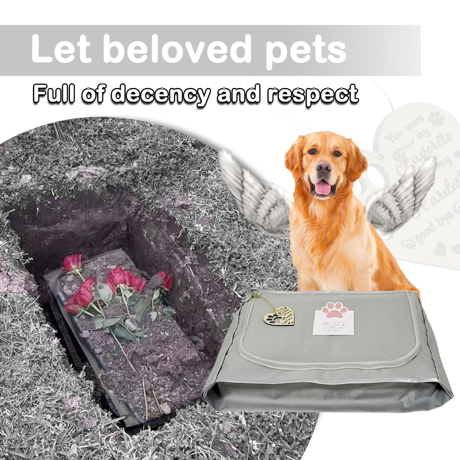 LZHTIME Pet Burial, Eco Friendly Pet Body Bag Suitable for All Kinds of Pets Pet