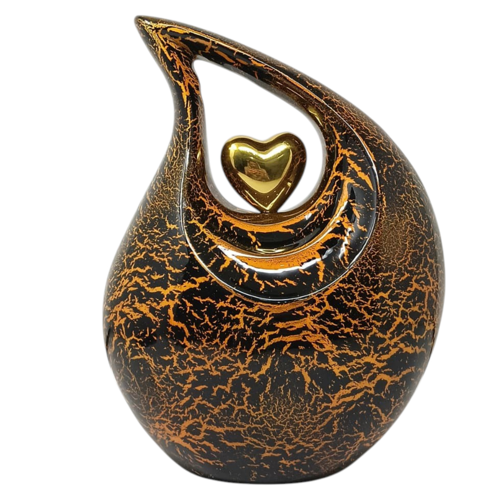Metal Large Teardrop Cremation Urn 10 Inch for Human Ashes Men & Women Earns