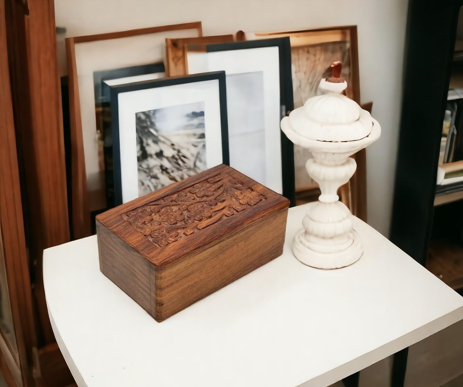 Small Wooden Cremation Rosewood Urn Box for Pet or Human Ashes Keepsake