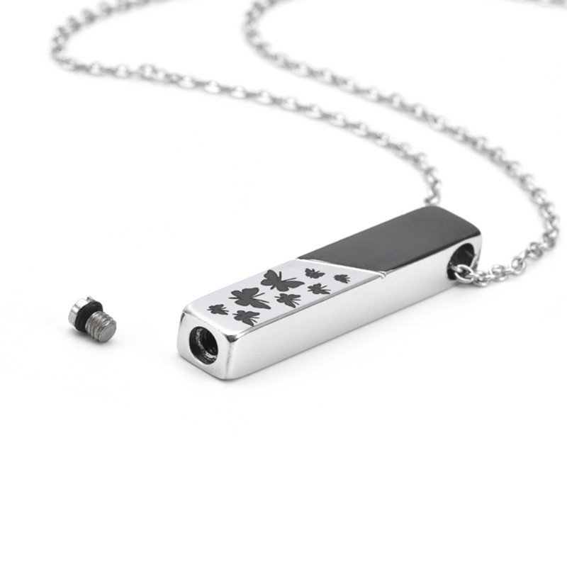 Pet Urn Necklace Bar Urns Pendants for Dog Pet Cremation Jewelry for Ashes