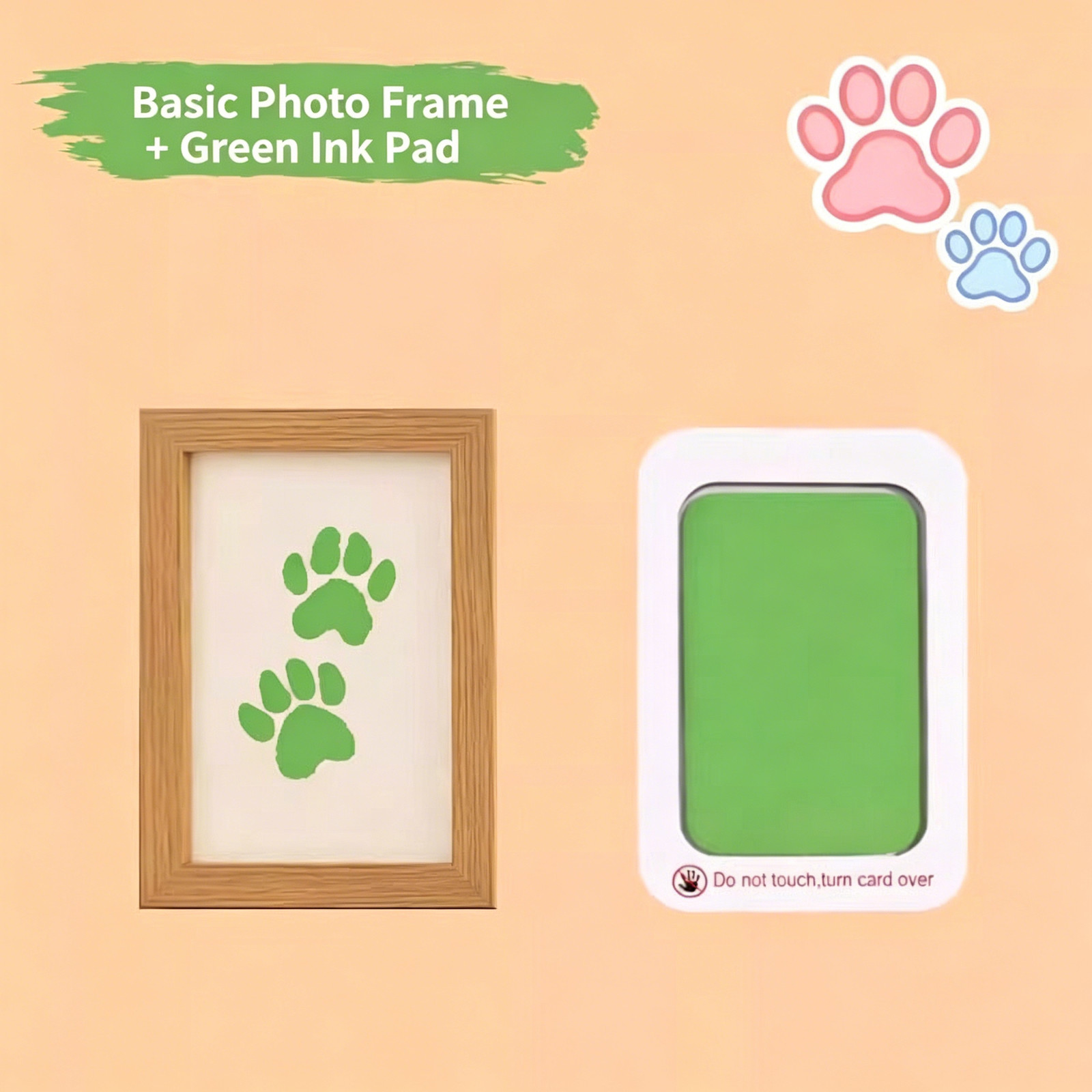 Pet Paw Print Memorial No-Wash Ink Pad Photo Frame Desktop Ornament Dog Cat Paw