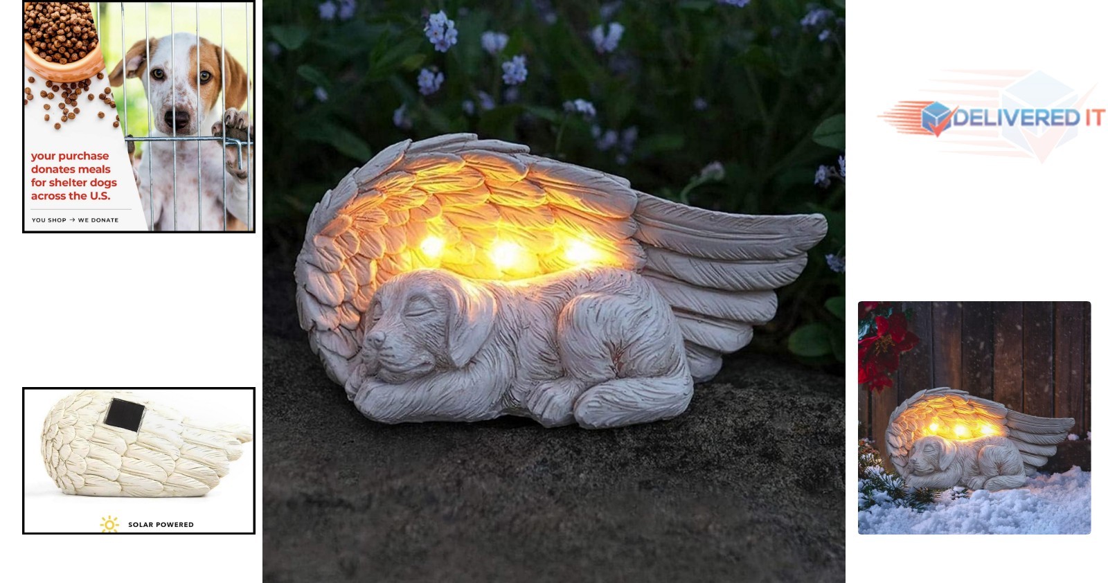 Dog Memorial Garden Solar Light Angel Pet Loss Gift Outdoor Weather-Resistant