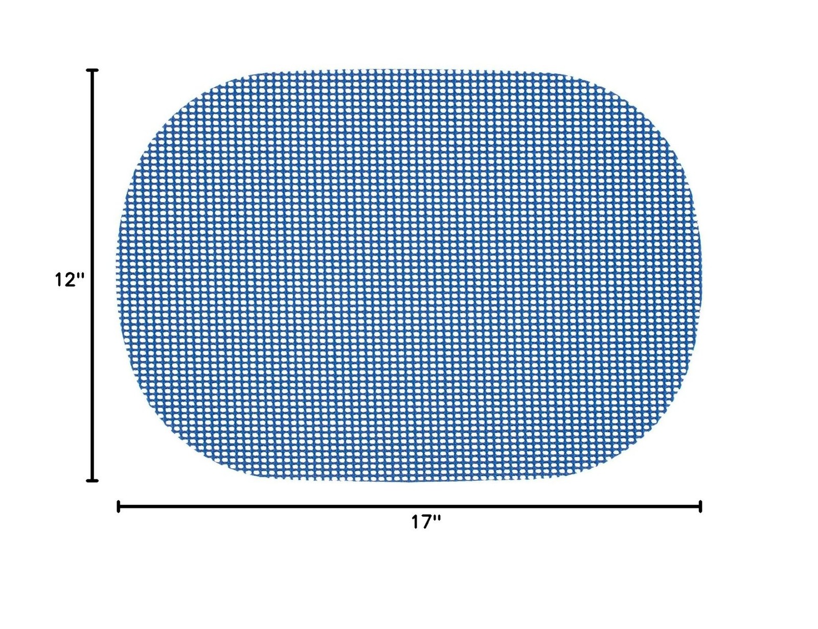 Kraftware Fishnet Oval Placemat for Any Outdoor Table, Blue, Set of 6, Small