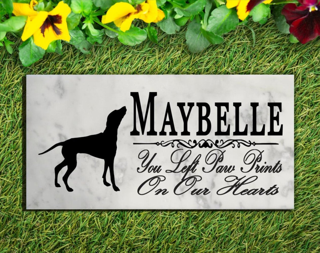 Weimaraner Memorial Stone Personalized You Left Paw Prints On Our Hearts Grave M