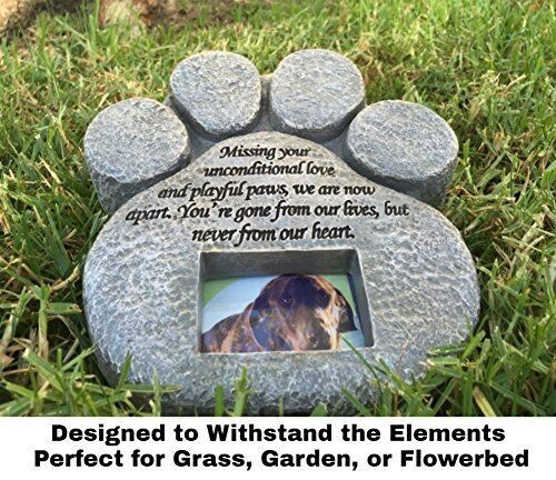 Urns Paw Print Pet Memorial Stone Gravestones Picture Grave Garden Dog Puppy New