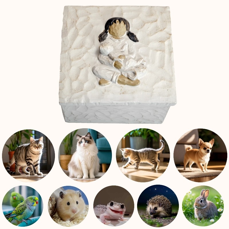 Pet Urns Small Keepsake Box Pet Urn Sculpted Hand-Painted Keepsake Box