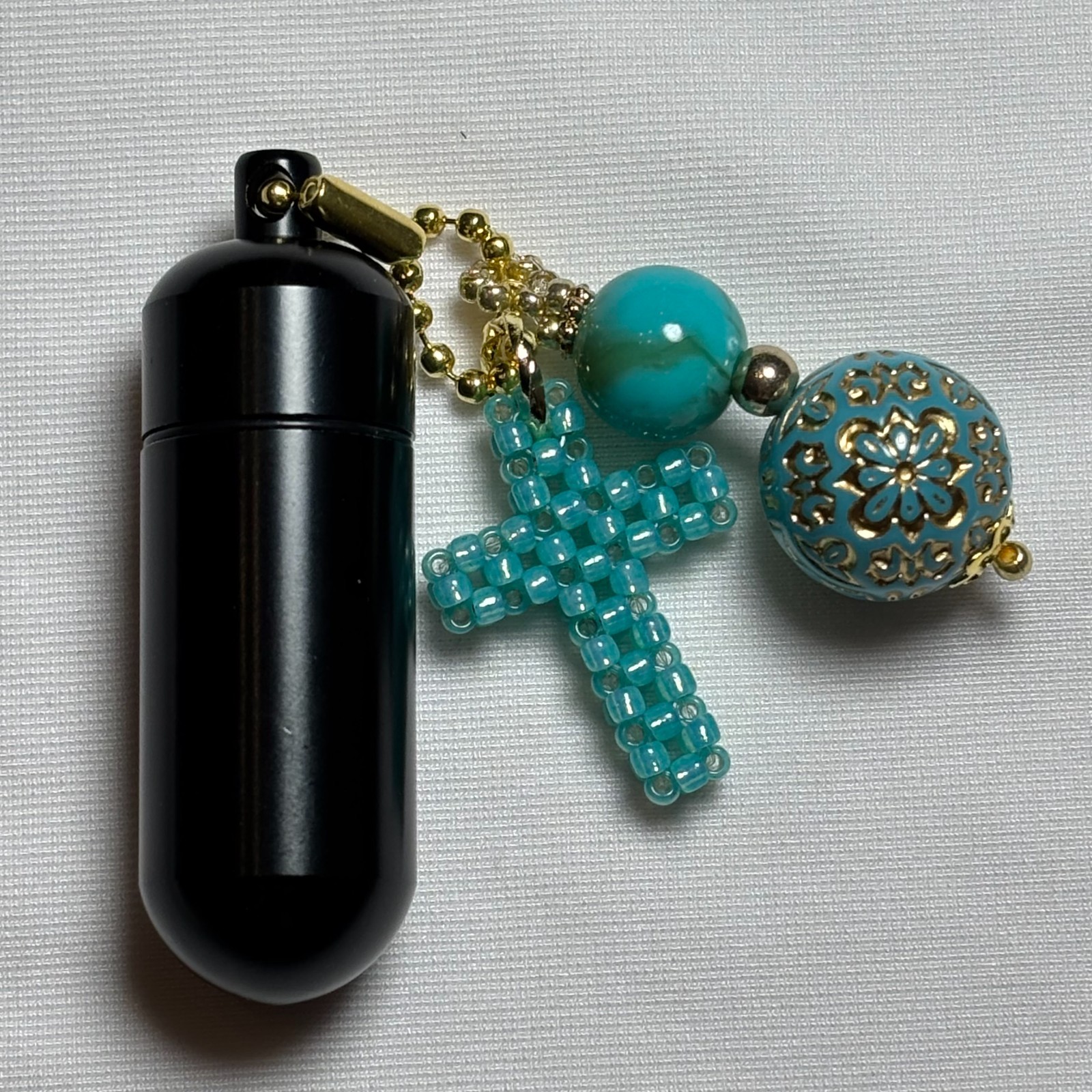 Cremation Ashes Keychain – Cremation Keepsake(green cross and green orb)