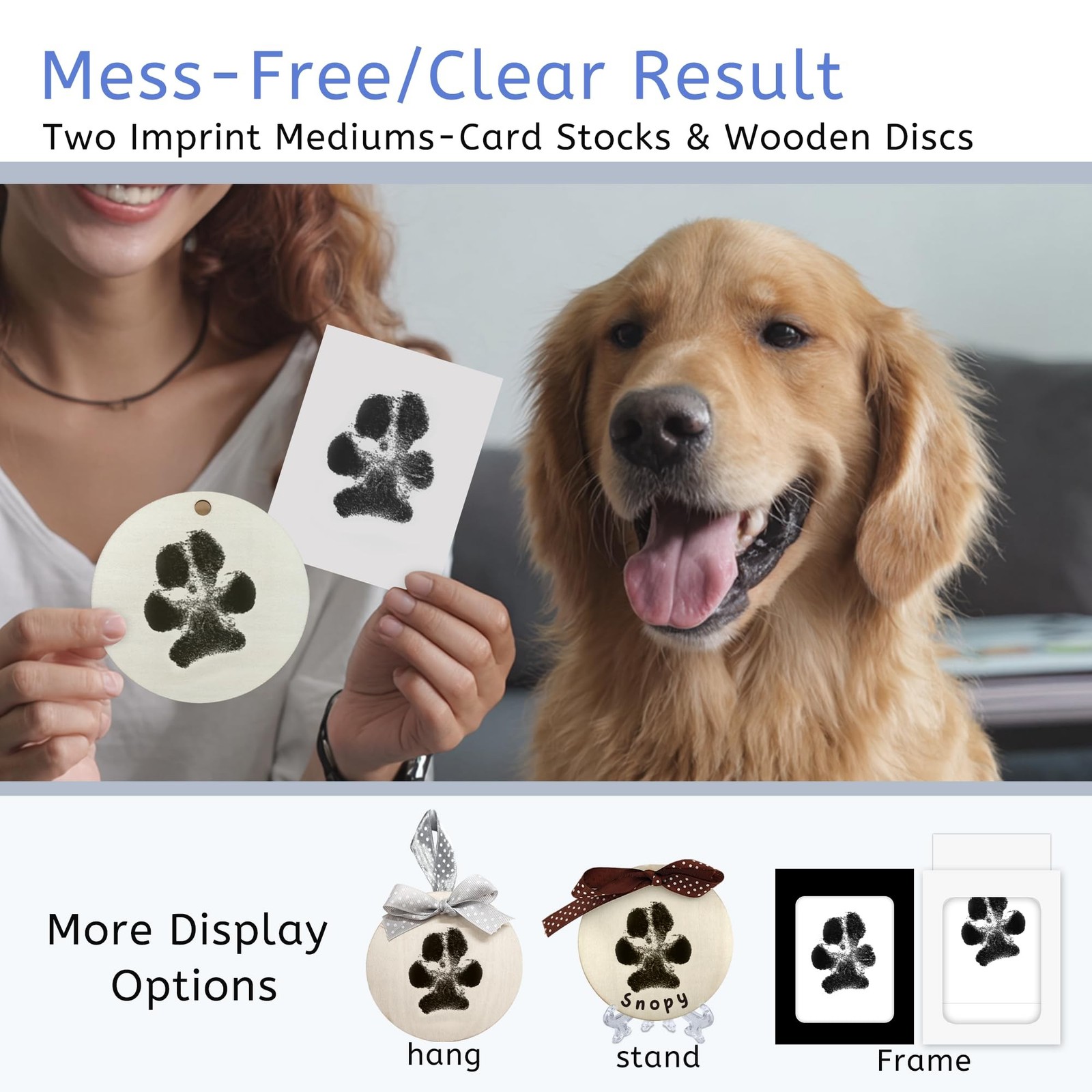 Inkless Pet Paw Print Kit,Dog Nose Print Kit,Ink Paw Print Ornament for Dogs …