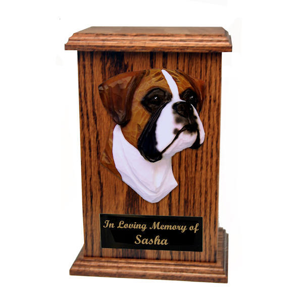 Boxer Natural Ears Memorial Urn