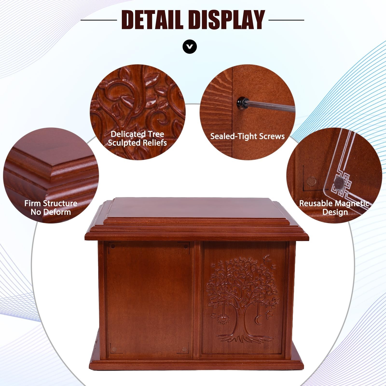 Double Urn for 2 Adults, Urns for Ashes for Man Women, Tree of Life Cremation…