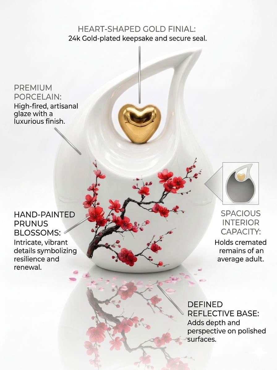 Teardrop Cremation Urn Adult Ashes – 200 Cu In Memorial – for Male & Female