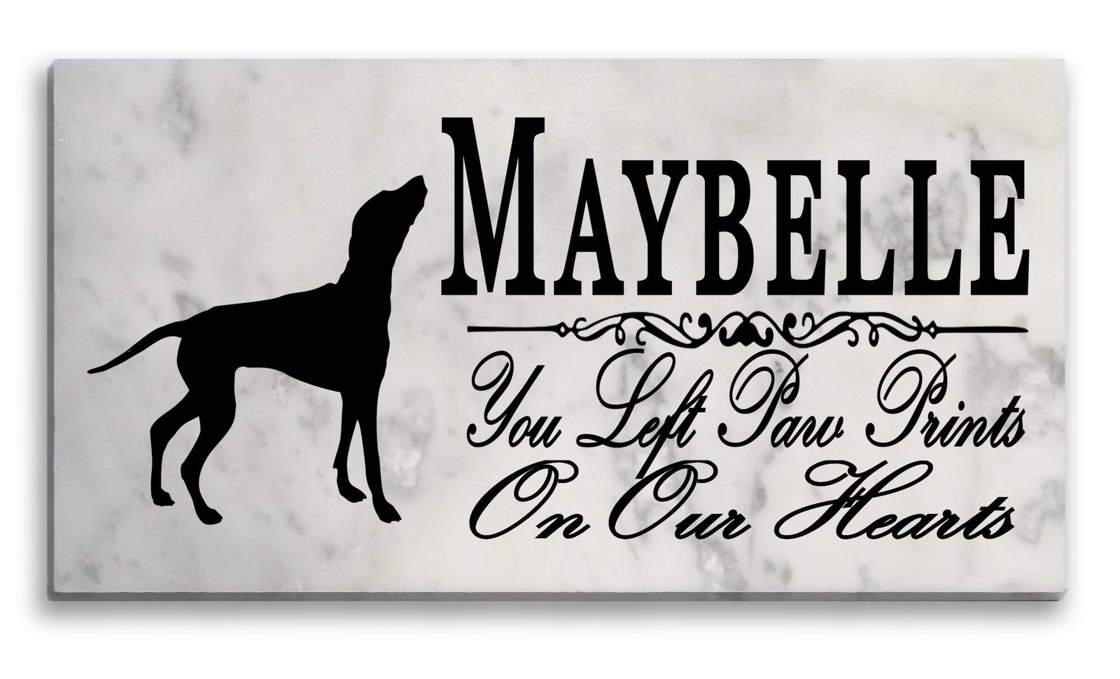 Weimaraner Memorial Stone Personalized You Left Paw Prints On Our Hearts Grave M