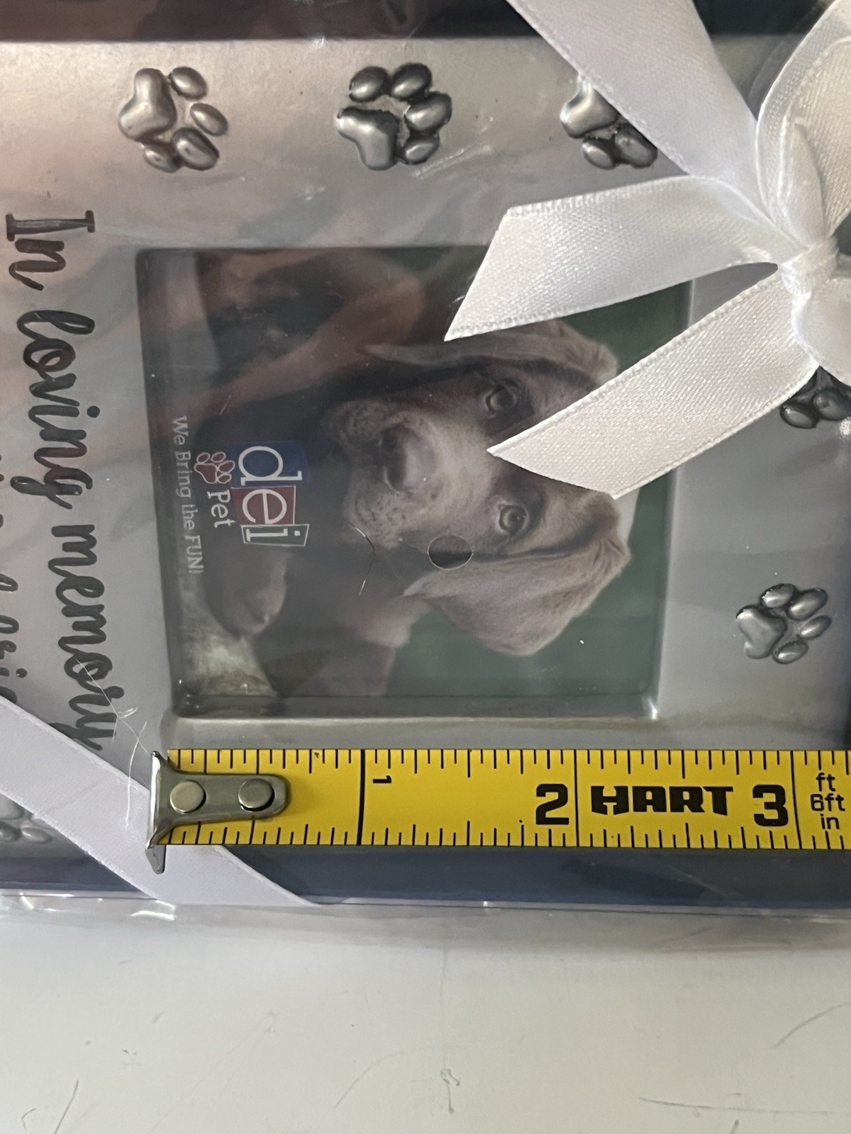 DEI In Loving Memory Of A Faithful Friend Frame, 4”x4.5”, NEW, Paw Print Edge